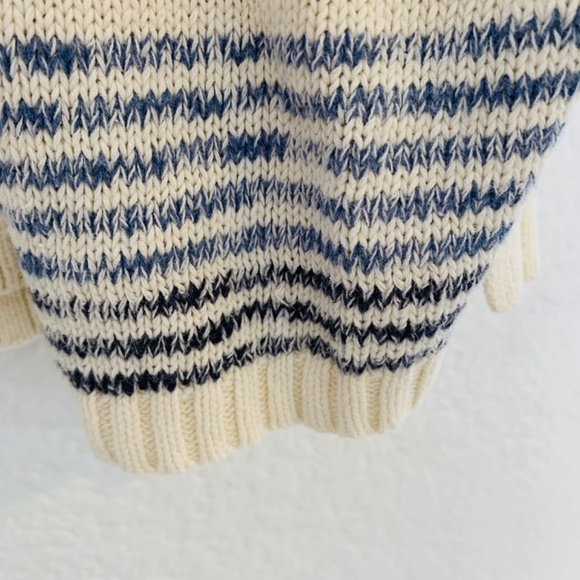 Chaps Knit Sweater Large Stripes Preppy Linen Cotton Blend Jumper - Picture 8 of 13